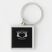 Skeleton Heart Hands Funny & Classic Keychain
