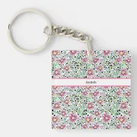 Groovy Vintage Daisy Flower Acrylic Keychain