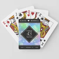 Elegant 43rd Opal Wedding Anniversary Celebration Poker Cards