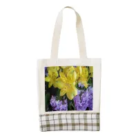 Yellow Daylilies & Purple Lilac Flowers Zazzle HEART Tote Bag