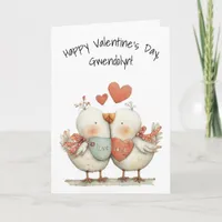Whimsical Love Birds Happy Valentine's Day Card