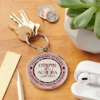 Elegant 37th Alabaster Wedding Anniversary Keychain