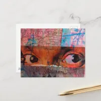 The Eyes junk journal Collage Postcard