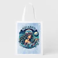 Aquarius Water Bearer Beautiful Woman Astrology  Grocery Bag