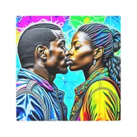 Black Couple Kissing in Love  Metal Print