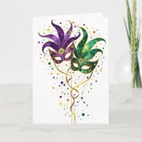 Let the Good Times Roll Mardi Gras Masks Card