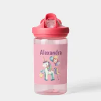 Cute Colorful Watercolor Unicorn Water Bottle