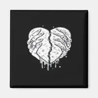 Gothic Skeleton Heart Hands Retro Aesthetic Magnet