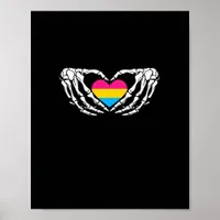 Pan Pride Skeleton Halloween Pan Goth Heart Poster