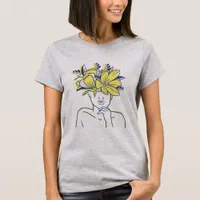 Abstract Woman and Flowers T-Shirt