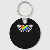 Pride - Pride Skeleton Hands With Heart 2 Classic Keychain