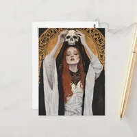 Red haired Goddess Woman With a Skull Postcard