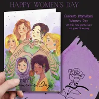 Women's Day Purple Watercolor Card | Give to Gain