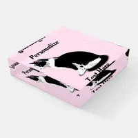 Black and White Tuxedo Cat Personalized Paperweight