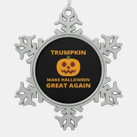 Trumpkin Make Halloween Great Again, Trumpkin Hall Snowflake Pewter Christmas Ornament