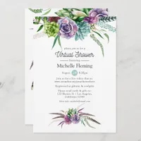 Mystical Succulents Virtual Baby or Bridal Shower Invitation
