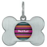 Thin Colorful Stripes - 2 Pet ID Tag