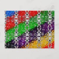 Wild Colorful Rabbit Pattern Postcard