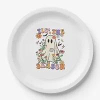 Tis The Season Retro Halloween Party Funny Trendy Paper Plates
