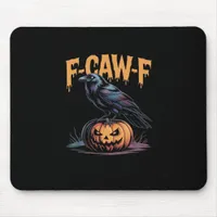 F-Caw-F Halloween Raven Jack-O-Lantern Spooky Seas Mouse Pad