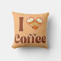 Gotta Love Coffee Cute Heart Motto Throw Pillow