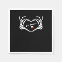 Skeleton Hand Heart Boo Season Spooky Vibe Napkins
