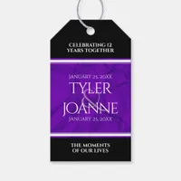 Elegant 12th Silk Wedding Anniversary Celebration Gift Tags