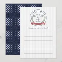 Preppy Country Club Margs & Matrimony Bridal Party Advice Card