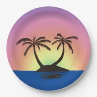 Paper Plate - Palm Island at Sunset