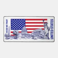 USA America Flag Monument Illustration Souvenir Desk Mat