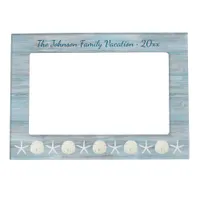 Beach Nautical Rustic Wood Family Magnetic Frame