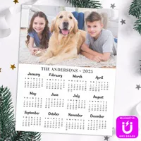 2025 Custom Photo Family Name 12 Month Calendar Magnetic Dry Erase Sheet
