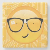 Emoji Totally Techie ID229 Stone Coaster