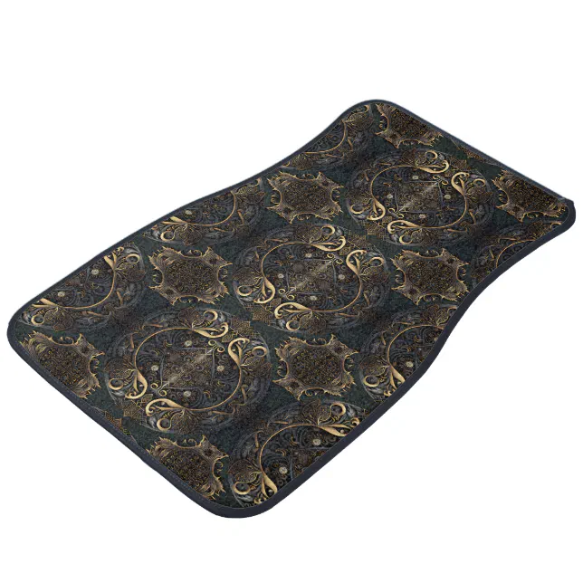 Medieval Gold and Black  Car Floor Mat