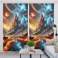 Fantasy World of Fire and Ice Blackout Curtains