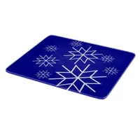 Cutting Board - White Snowflakes on Blue