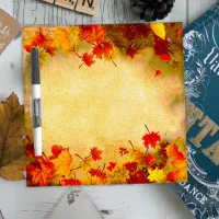 Fall Autumn Leaves on Old Paper Background  Dry Erase Board