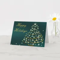 corporate gold tree happy holidays card