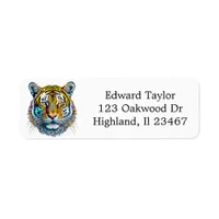 Cool Abstract Tiger Face Label