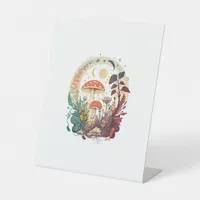 Aesthetic Goblincore And Cottagecore Mushroom Tren Pedestal Sign