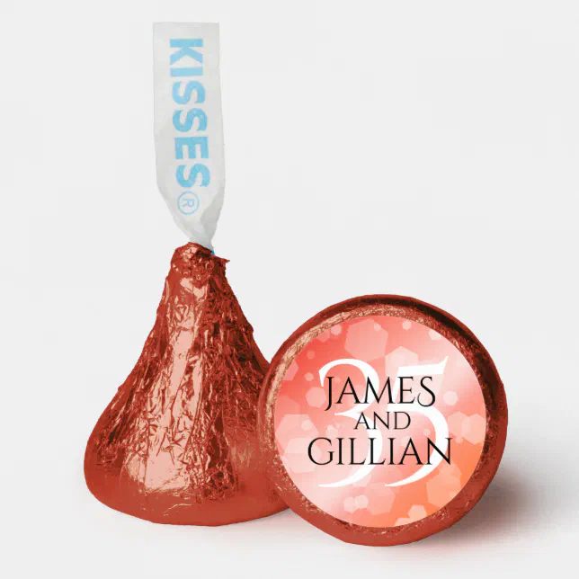 Elegant 35th Coral Wedding Anniversary Celebration Hershey®'s Kisses®