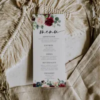 Boho Burgundy Blush Menu