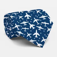 Airplane Captain Pilot Aviation Aircraft Pattern Neck Tie