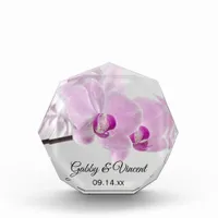 Pink Orchid Elegance Wedding Keepsake Acrylic Award