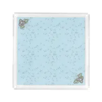 Blue Winter Celtic Knots and Snowflakes Acrylic Tray