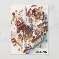 Isometric Tallinn Travel Postcard