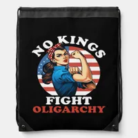 No Kings Oligarchy Retro Classic Drawstring Bag