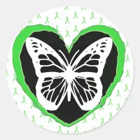 Lyme Disease Butterfly and Awareness  Ribbons Classic Round Sticker