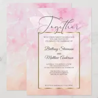 PINK COLUMBINE FLOWER WATERCOLOR SPLASH INVITATION