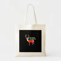 Oh Deer Queer Funny Pun LGBT Pride Design Tote Bag